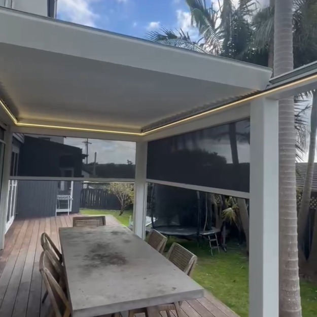 Aluminum alloy electric retractable louver pavilion
